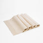 Amour Solid Beige Linen Placemat | Pintuck Border | 13 × 19 inches | Sets of 2, 4 & 6