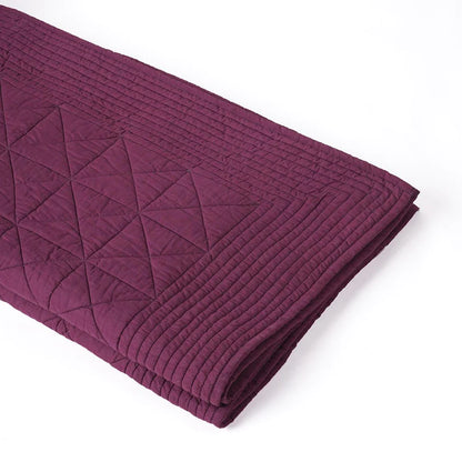 Plum colour machine quilted Throw blanket, 100% cotton, 50X60 inches