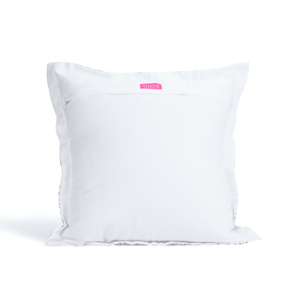 Red & White Poinsettia Christmas Pillow Cover with Embroidered Flange