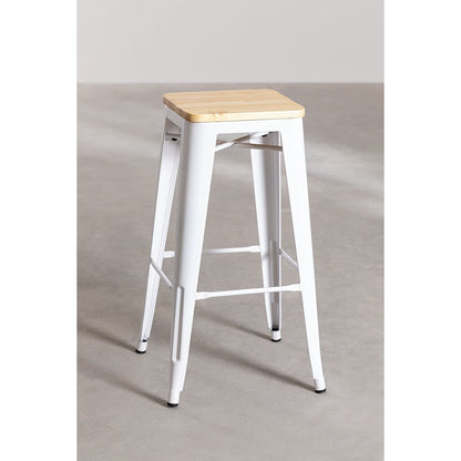 Industrial Wooden Bar Stool