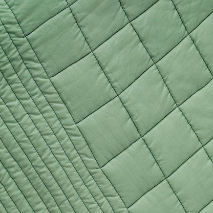 Sage Green colour machine quilted Throw blanket, 100% cotton, 50X60 inches