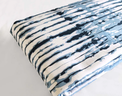 SHIBORI - Indigo stripe print soft Cotton blanket, three layer dohar, sizes available