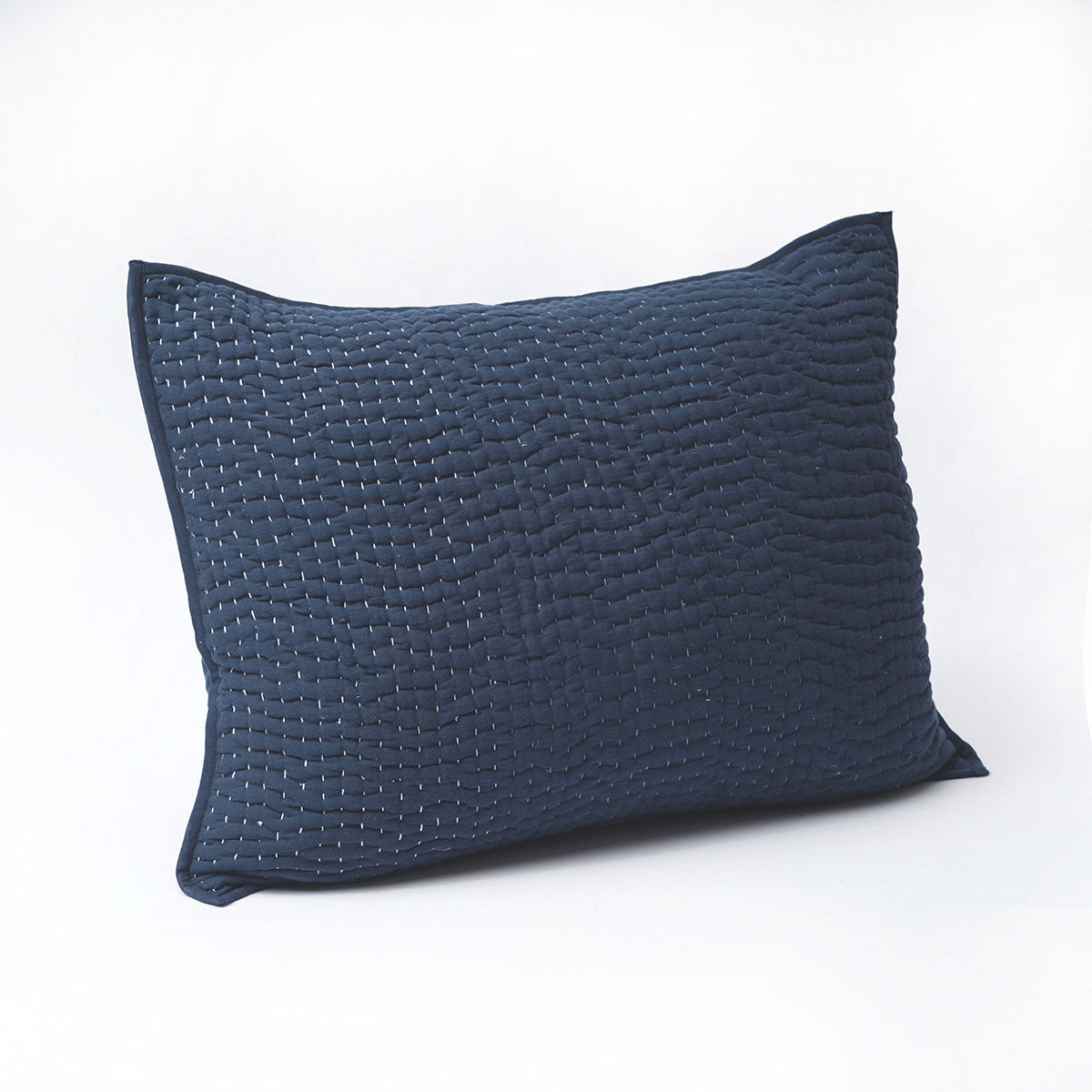 Indigo Blue Kantha pillow covers, hand quilted 4 layer muslin gauze with cotton wadding, sizes available, boho, Sizes available