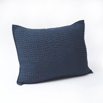 Indigo Blue Kantha pillow covers, hand quilted 4 layer muslin gauze with cotton wadding, sizes available, boho, Sizes available