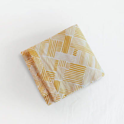 MODERN RETRO – Yellow stripe print soft Cotton three layer dohar, sizes available