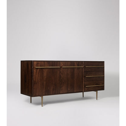 Acacia Wood & Brass sideboard