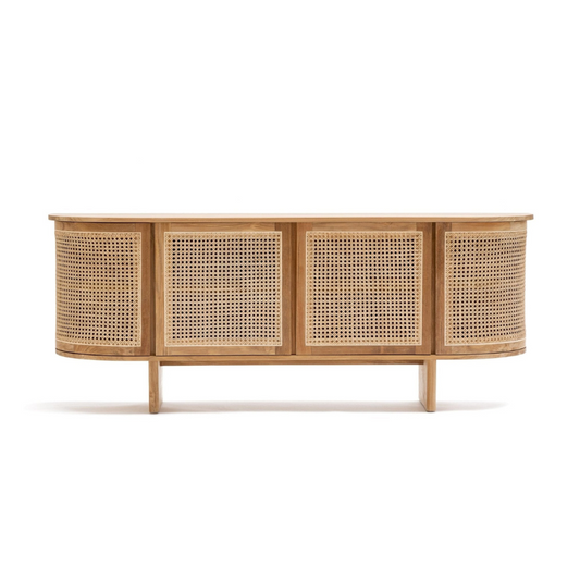 Curved Rattan Sideboard