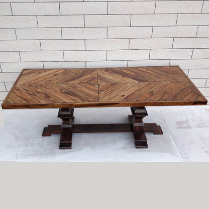 walnut finish dining table