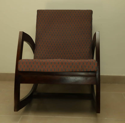 Rocking Chair made in solid sheesham wood front view