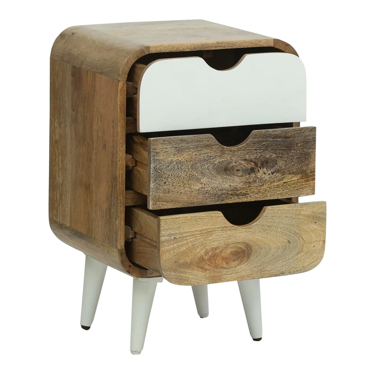 solid wooden bed side table