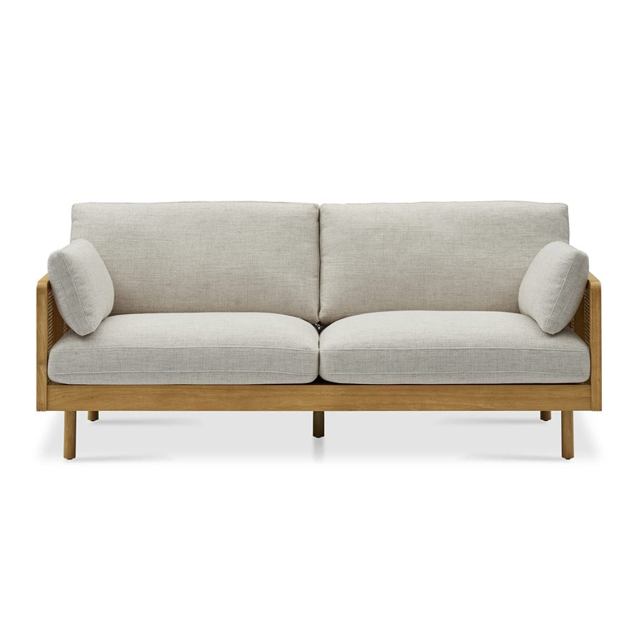 White Wash Cane Sofa