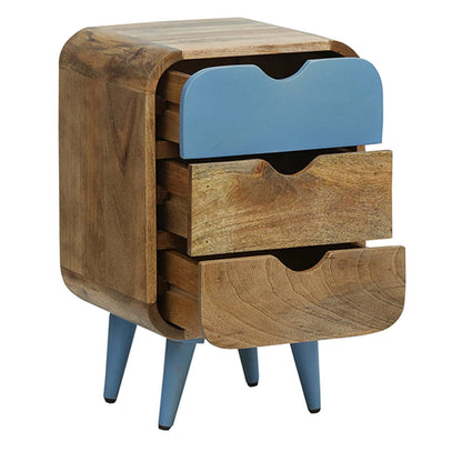 solid wood 3 drawer bed side table