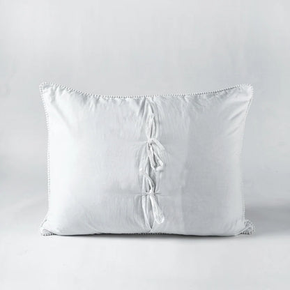 SHWET - WHITE Kantha quilted pillow covers, classic stripe quilting pattern, 100% cotton, Sizes available