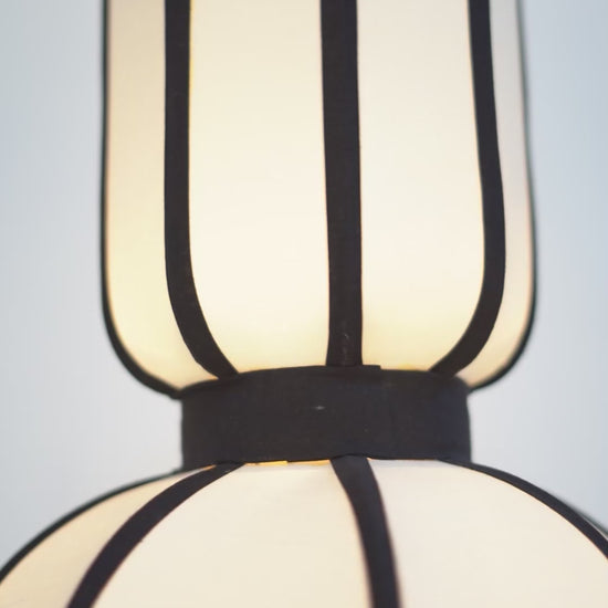 White Fabric 1-Light Capsule Pendant – 45.7 cm