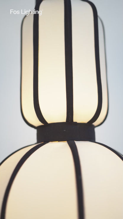 White Fabric 1-Light Capsule Pendant – 45.7 cm