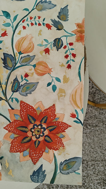 Handmade Set of 2 Kalamkari Inspired wall painting