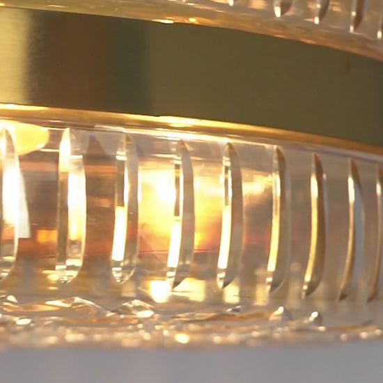 Gold Hand-Cut Glass 4-Light Pendant Light – 40.6 cm