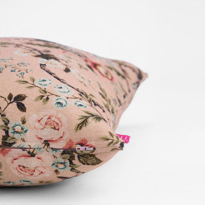 AMOUR - Blush Rose Print Linen Bed runner set - King / Queen / Twin Size