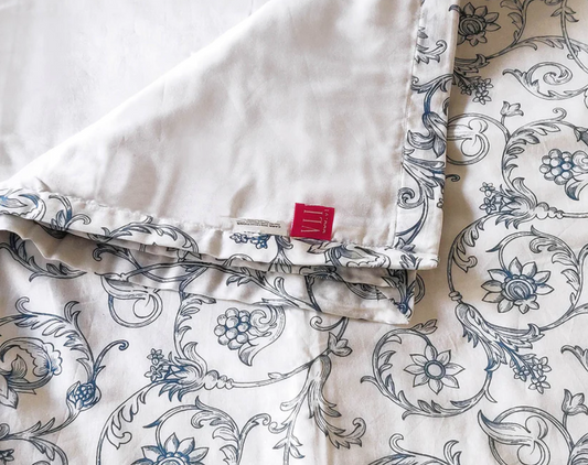 SWIRL - Blue soft Cotton three layer dohar, sizes available