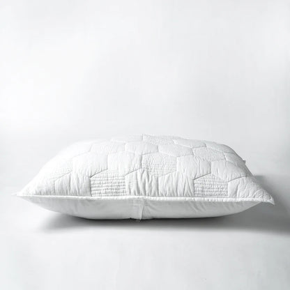 SHWET - WHITE quilted pillow covers, hexagon quilting pattern, 100% cotton, Sizes available