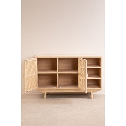 Ralik Mango Wood Vintage Sideboard with Rattan Accents