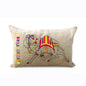 Rangeela Pure Linen Cushion Cover with Bright Embroidered Design