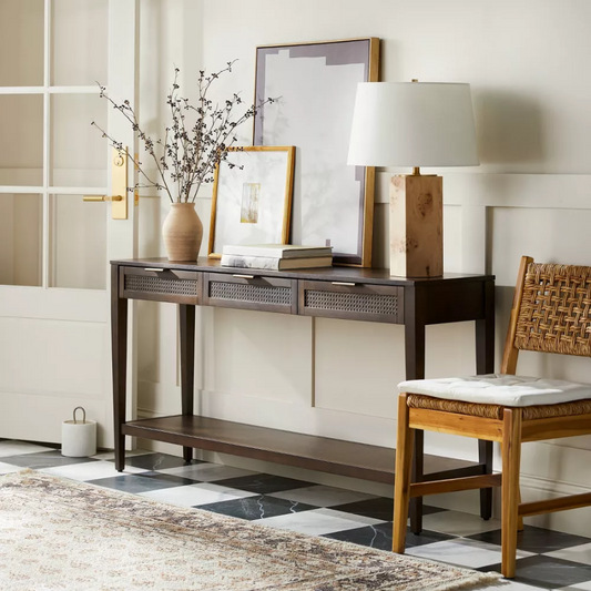 Rattan Inspired Drawer Console
