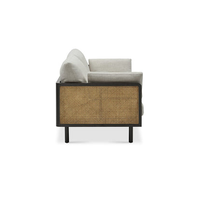 Black Sheehsham Wood Cane Sofa