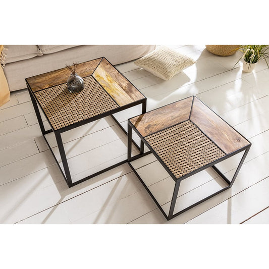 Rattan Industrial coffee table