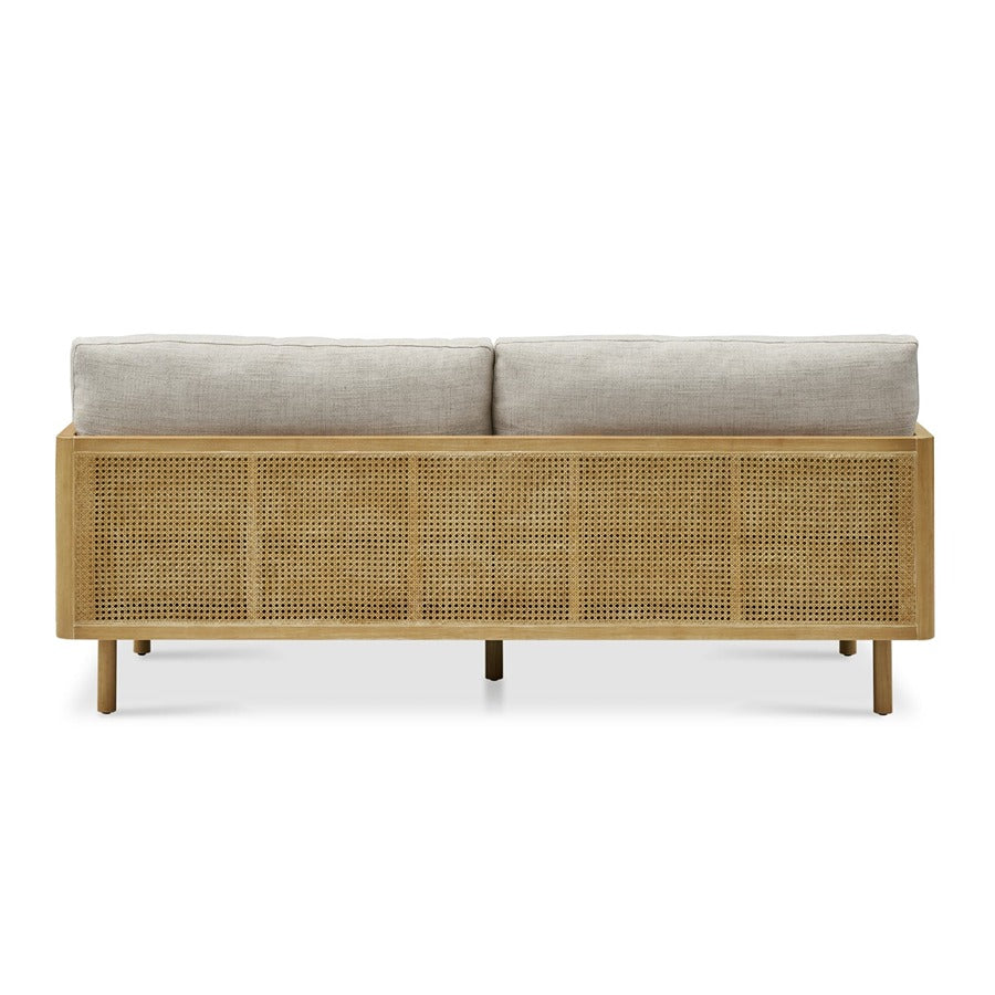 White Wash Cane Sofa