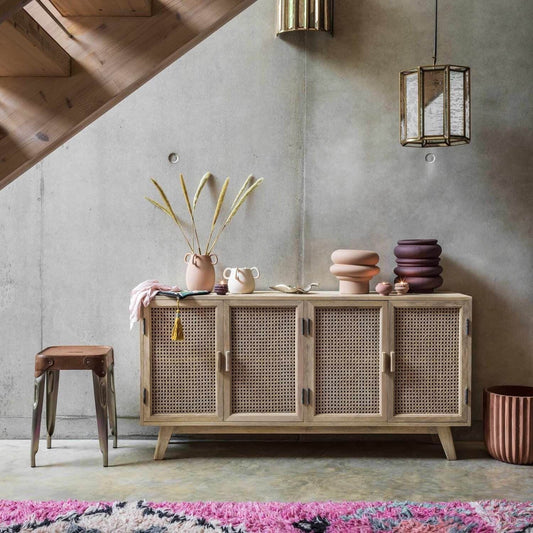 4 door rattan sideboard