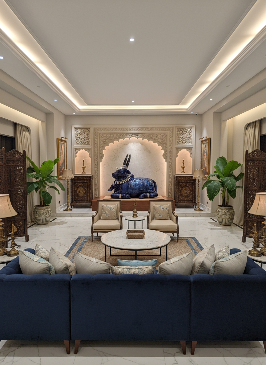 Nandi The Bull Hand Painted Reclaimed Wooden Sculpture