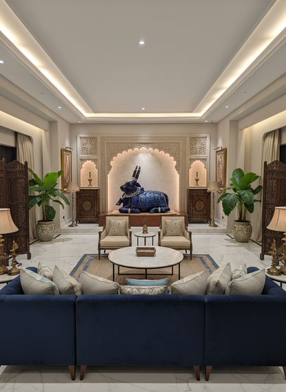 Nandi The Bull Hand Painted Reclaimed Wooden Sculpture