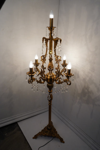 Aluminium and Crystals Floor Lamp