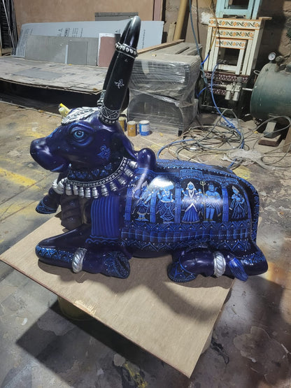 Nandi The Bull Hand Painted Reclaimed Wooden Sculpture