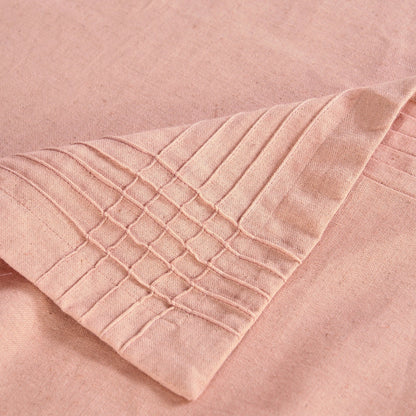 Amour Solid Blush Linen Tablecloth | Pintuck Border | 3 Sizes incl. Round