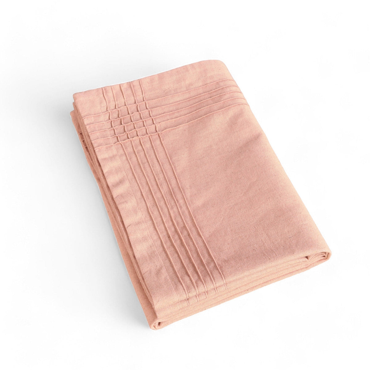 Amour Solid Blush Linen Tablecloth | Pintuck Border | 3 Sizes incl. Round