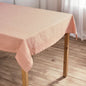 Amour Solid Blush Linen Tablecloth | Pintuck Border | 3 Sizes incl. Round