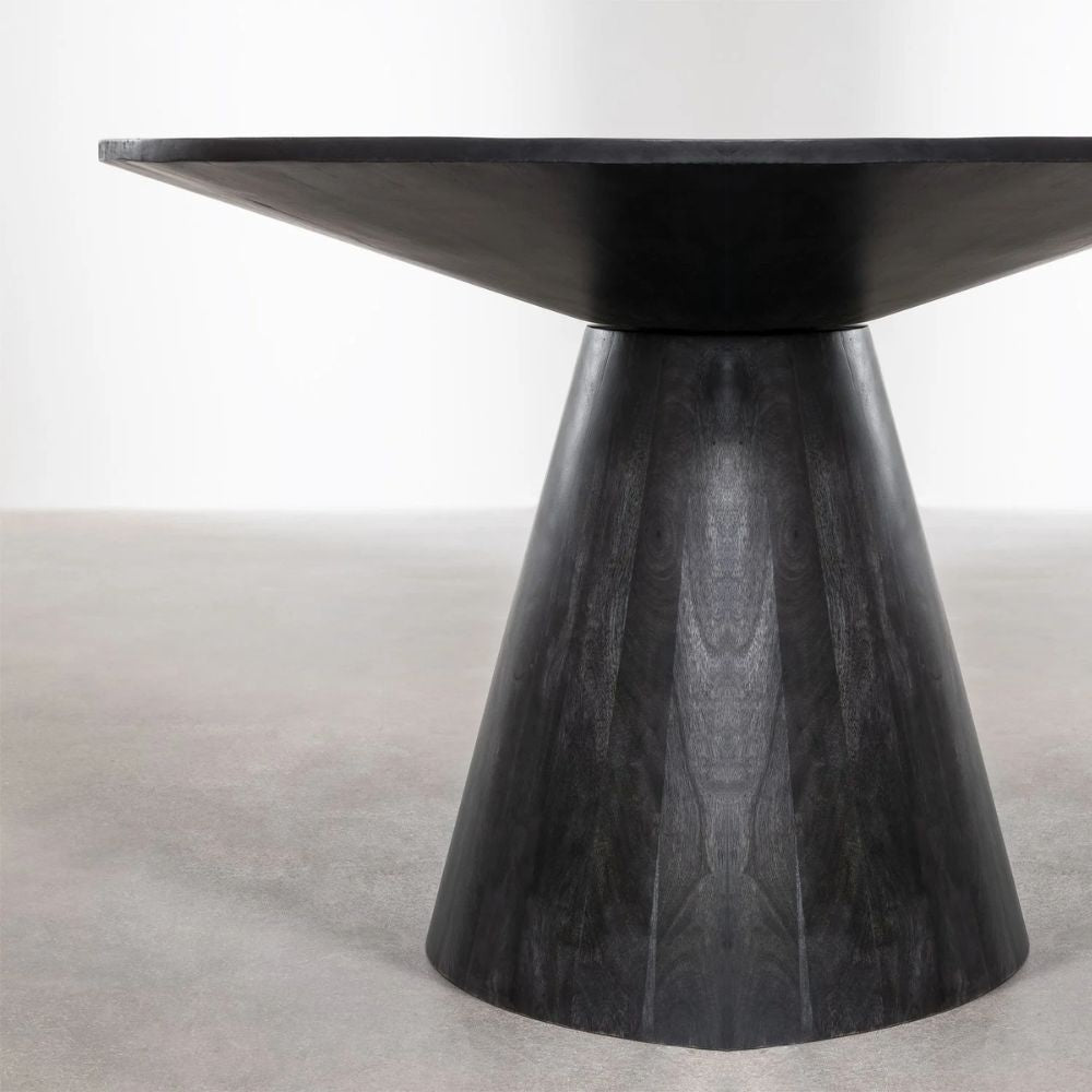 Round Brown Dining Table