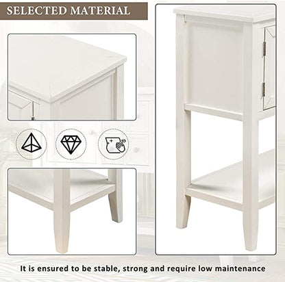 Designs Buffet Cabinet Kitchen Storage Buffet and Sideboard Table Console Tables with Four Storage Drawers Two Cabinets and Bottom (White)