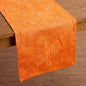 Kashidakaari Tangerine Table Runner | Modern Retro Geometric Embroidery | Cotton | 4 & 6 Seater