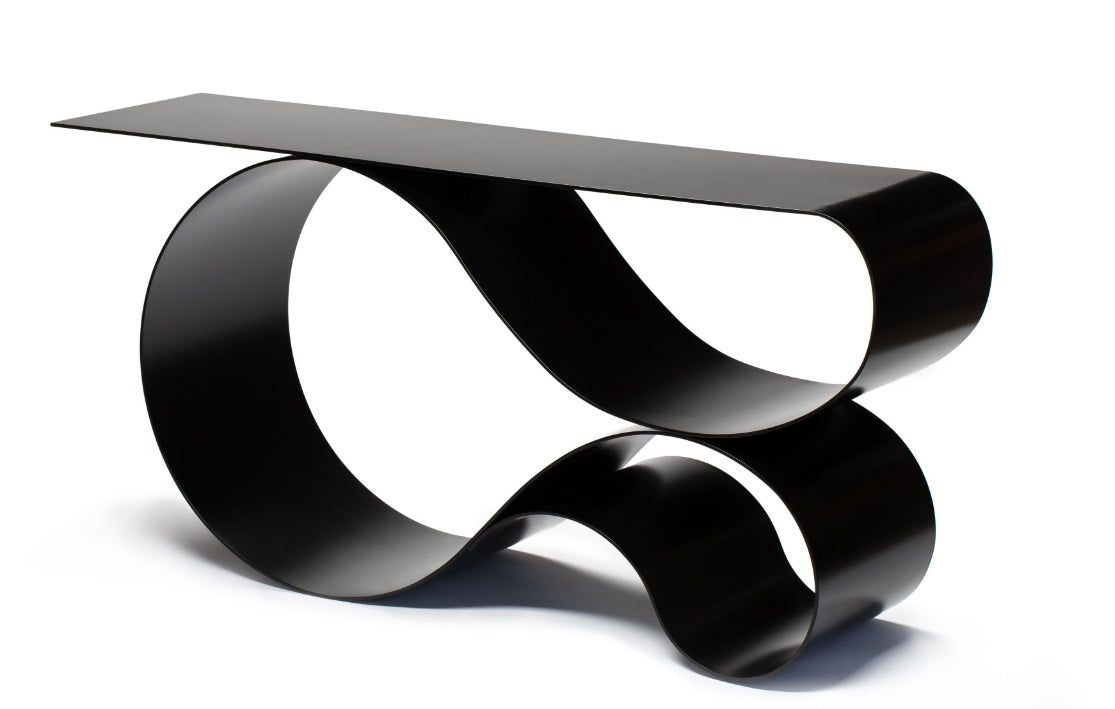 Elegant Whirl Console Table: Sculptural Metal Design for Modern Living Spaces