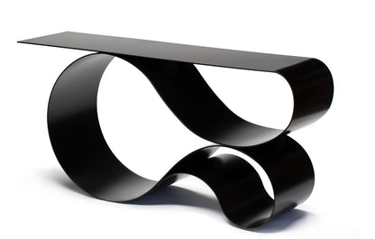 Elegant Whirl Console Table: Sculptural Metal Design for Modern Living Spaces