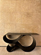 Elegant Whirl Console Table: Sculptural Metal Design for Modern Living Spaces