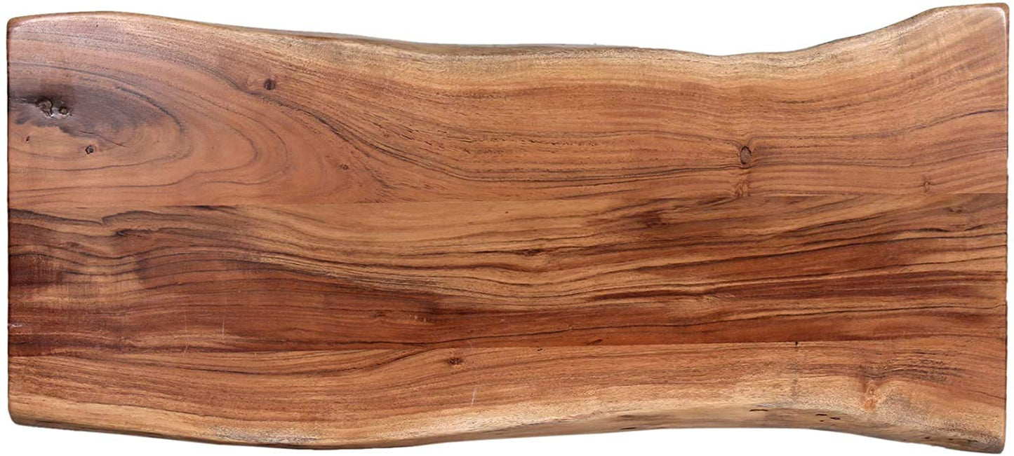 Hairpin Natural Live Edge Wood with Metal 48" Bench