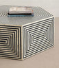 Handcrafted Hexagon Bone Inlay Coffee Table - Modern Living Room Centrepiece Design