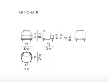 Elegant Nordic Design Armchair with Light Silhouette, Modern Upholstered Living Room Chair