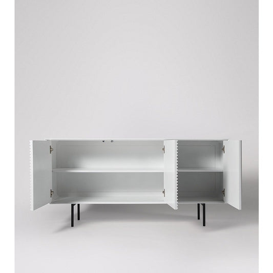 Charcoal White Mango Wood Sideboard with Adjustable Shelves