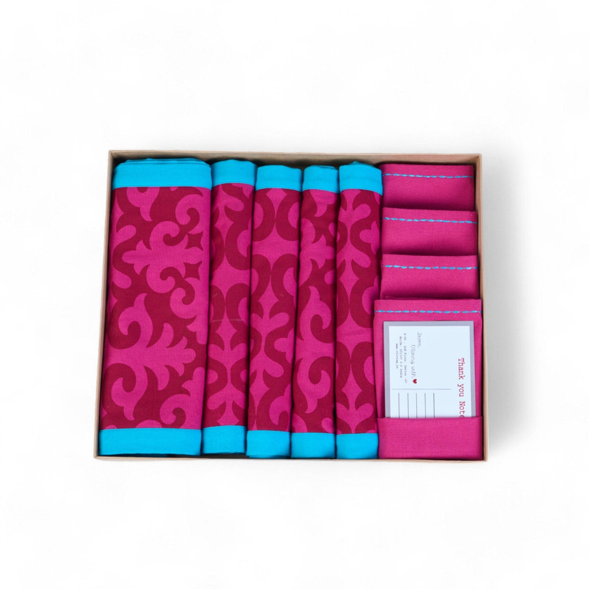 Shyrdak Table Linen Gift Pack | Fuschia & Turquoise | 3 Combinations Available