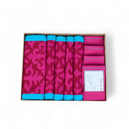 Shyrdak Table Linen Gift Pack | Fuschia & Turquoise | 3 Combinations Available